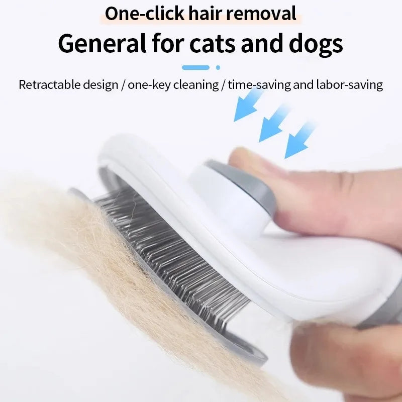 Innovative self-cleaning pet comb, essential pet supply for animal groom