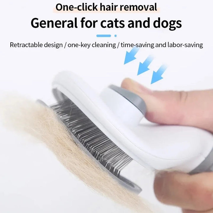 Innovative self-cleaning pet comb, essential pet supply for animal groom