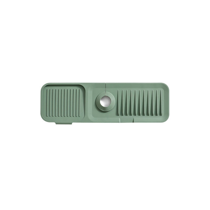 Versatile silicone draining mat, heat resistant & anti-slip for kitchen dish drying.