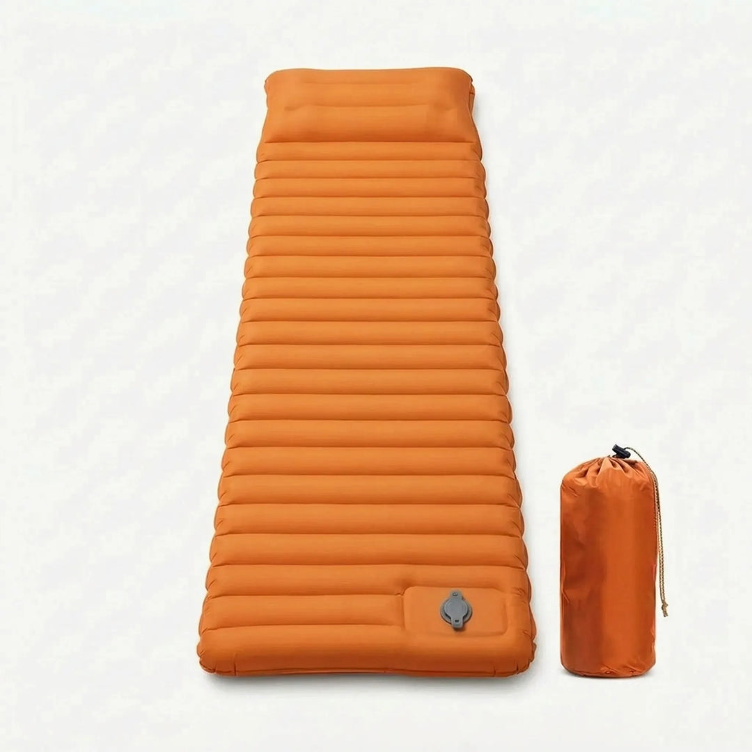 Textured surface of a waterproof self-inflating sleeping pad, ensuring a non-slip & comfortable outdoor sleep.