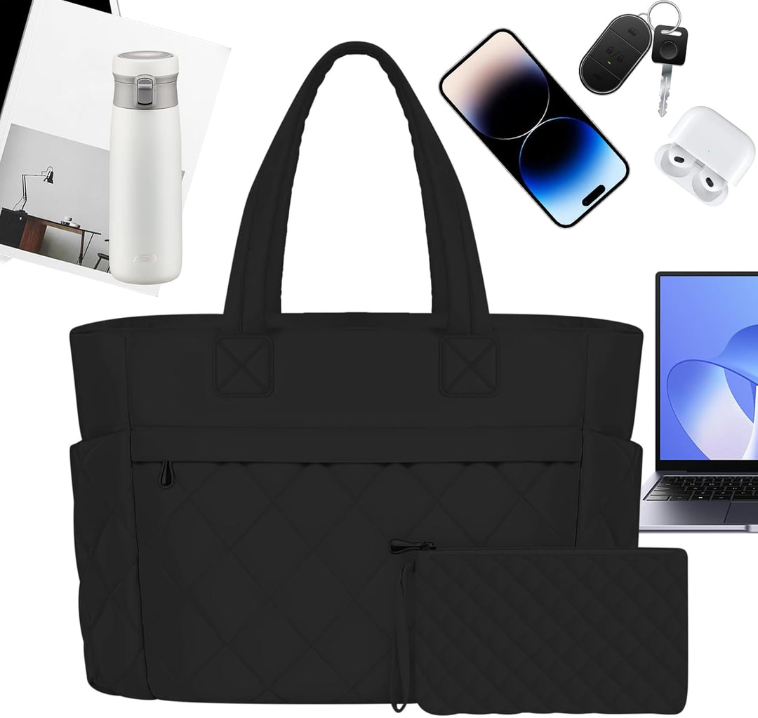 Selvara black work bag, large capacity, suited for laptops and business travel