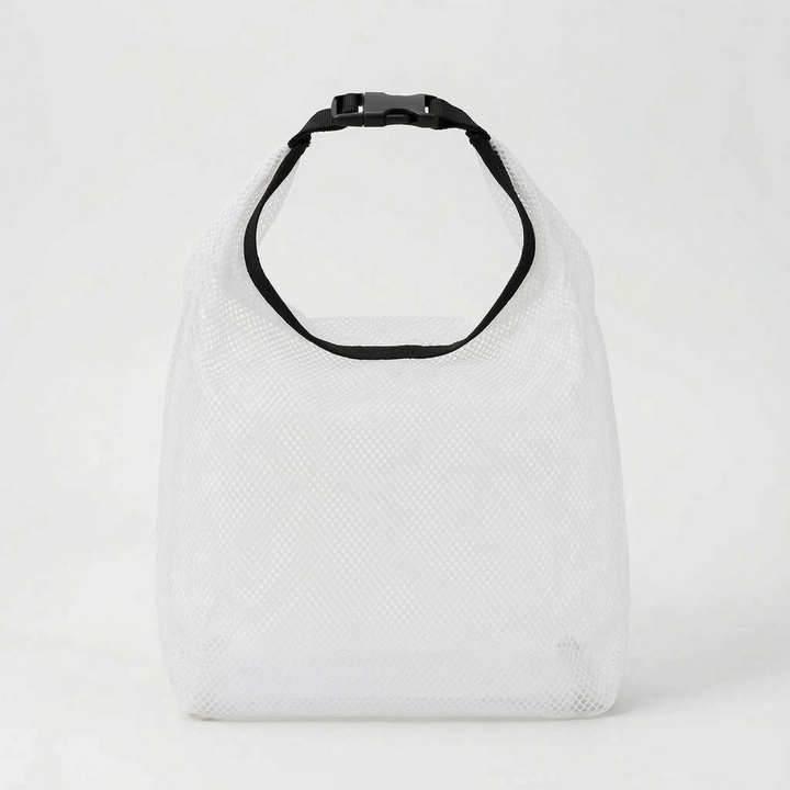 Durable semi-transparent travel storage bag for toiletries & cosmetics. Water-repellent packing solution & gym organizer.