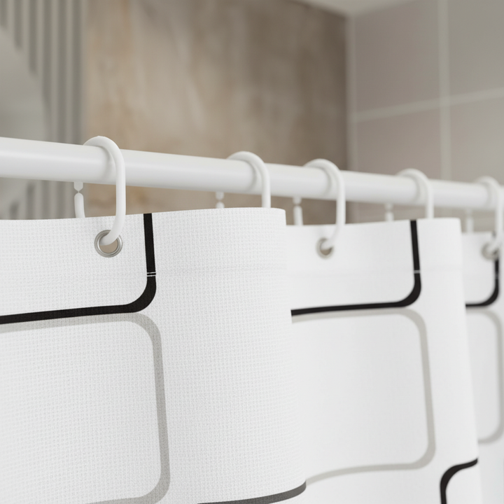 HydroCurtix semi-transparent plastic shower curtain, easy to clean and adds a sleek touch to any bathroom decor.