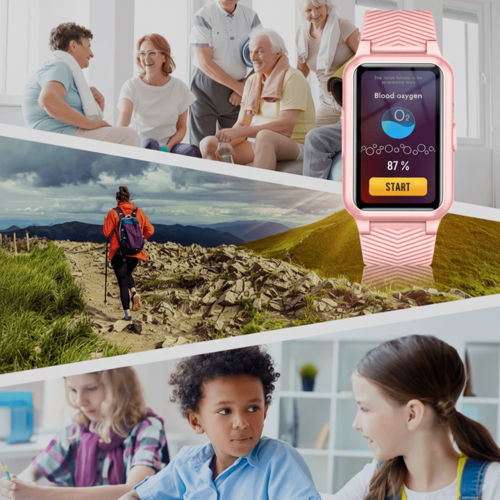 Emergency personal alarm GPS smartwatch for seniors, with fall detection & quick SOS button.