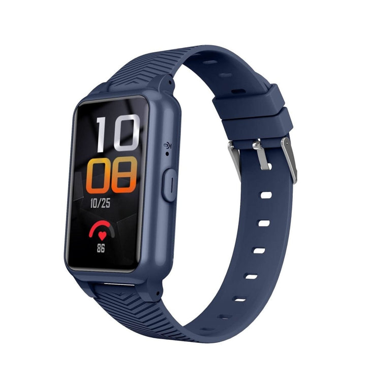Seniors' GPS safety smartwatch worn on wrist, with fall detection, SOS, and health monitoring.