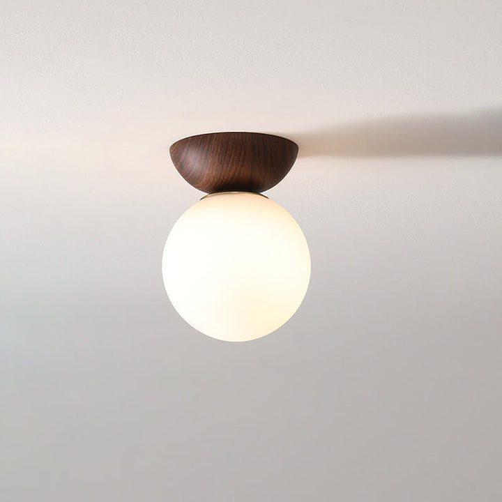 Japanese style LED ceiling fixture. Modern minimalist wood, perfect home accent light.