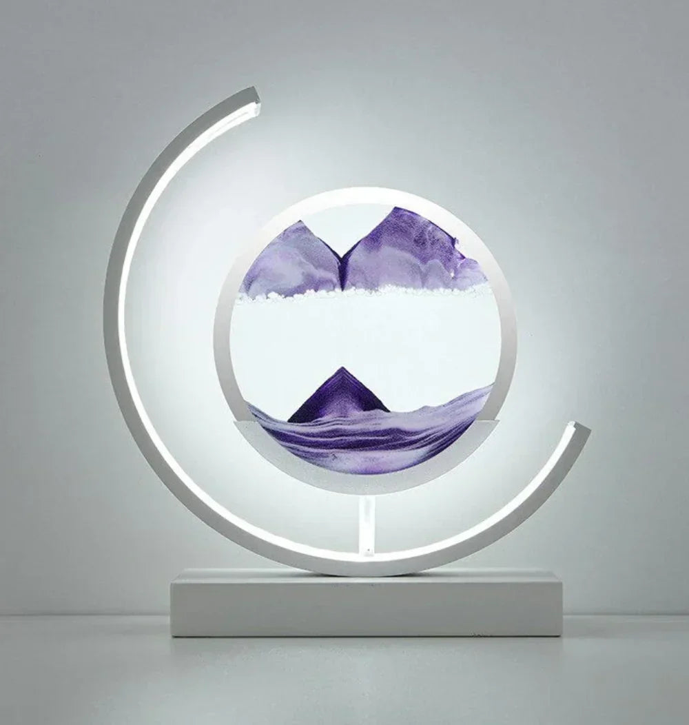 Serenova decorative lighting with flowing sand, an elegant and unique lamp adding relaxation to any room.