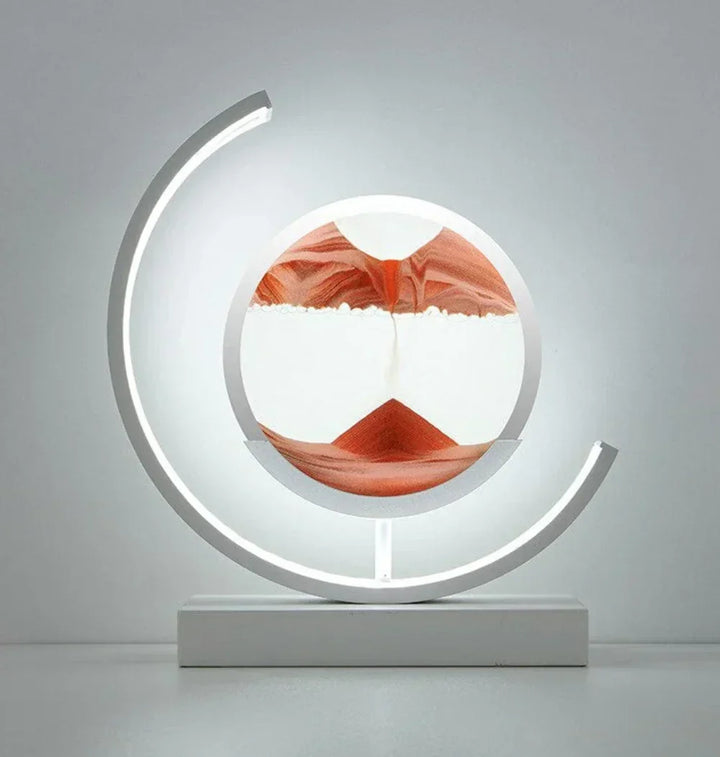 Desktop view of Serenova Moving Sand Art Lamp, a unique artistic piece for home decor and stress relief.