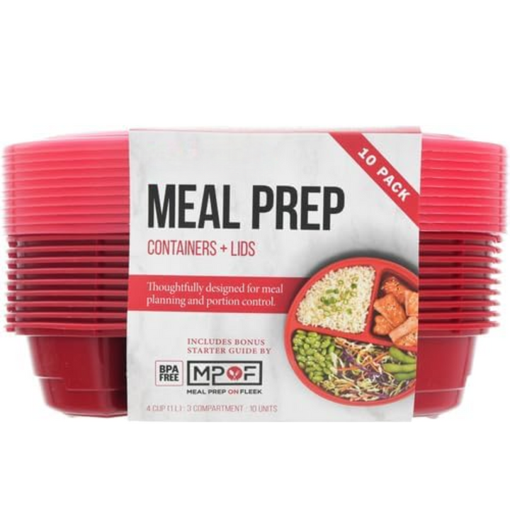 Kitchen essential: BPA-free round meal prep containers. Set of 10 for food prep, storage & healthy meals.