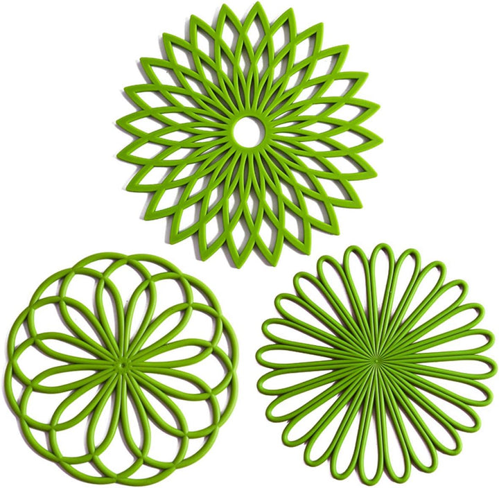 Set of 3 non-slip silicone coasters, a practical and decorative addition to any home