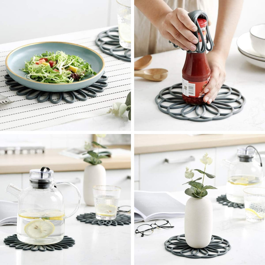 Essential kitchen accessory: 3 heat resistant silicone pads for protecting countertops