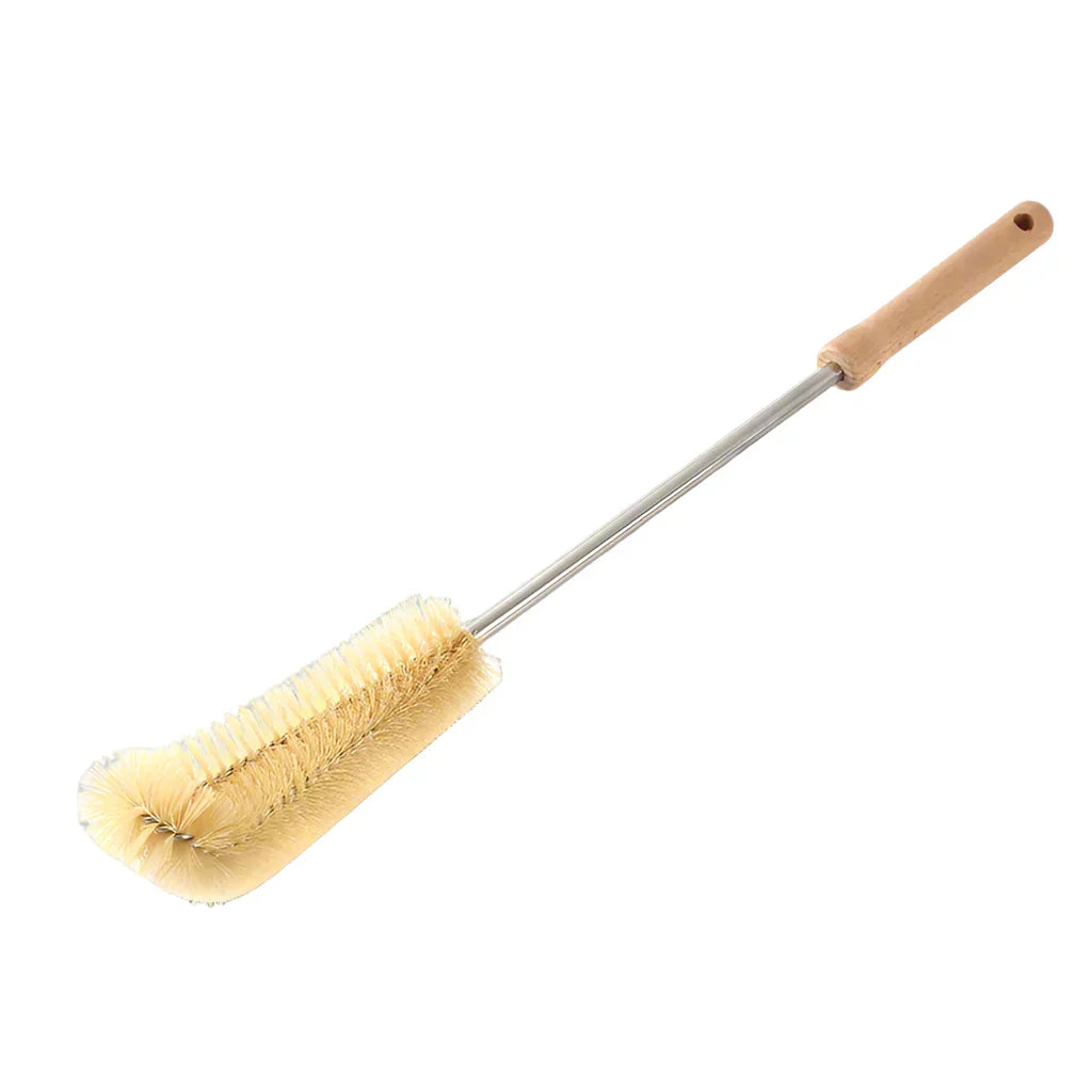 Sustainable long-handled wooden bottle brush, a 3-piece set for all your kitchen cleaning needs.