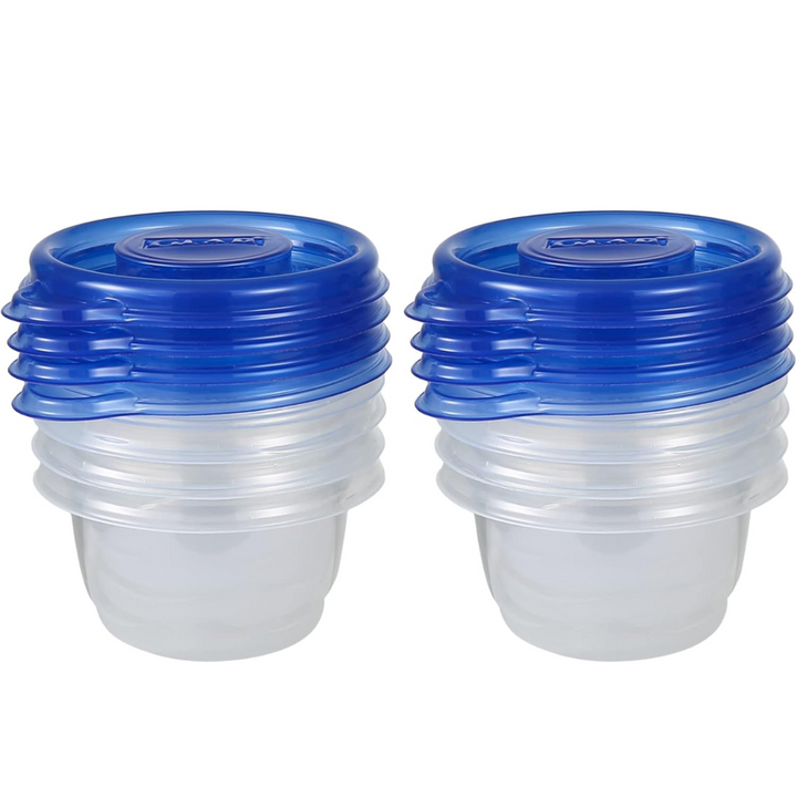 Set of 8 mini food storage containers with secure lids, perfect for meal prep, snacks, and portion control.