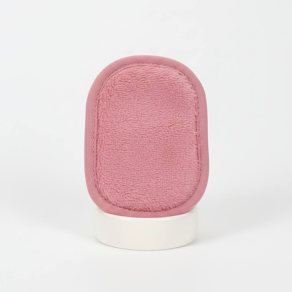 Close-up of a stack of CleanAway reusable makeup remover pads, showing soft microfiber texture