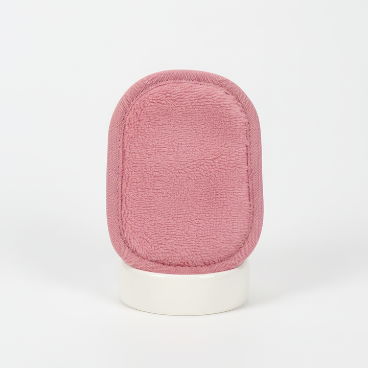 Close-up of a stack of CleanAway reusable makeup remover pads, showing soft microfiber texture