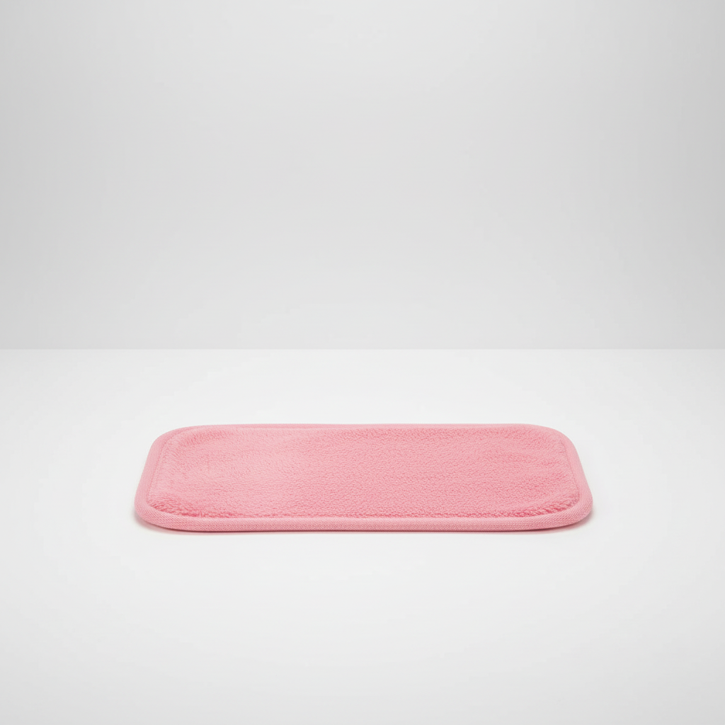 Packaging for CleanAway reusable makeup remover pads, highlighting 'eco-friendly' and 'seven-piece set'