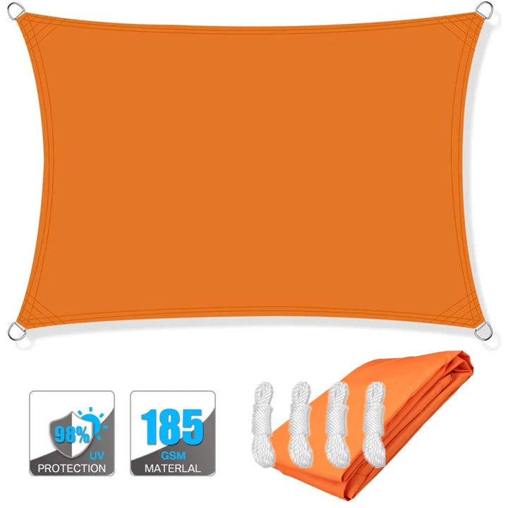ShadeGuard rectangular sun shade sail, waterproof, UV protection, for balcony, stone grey color