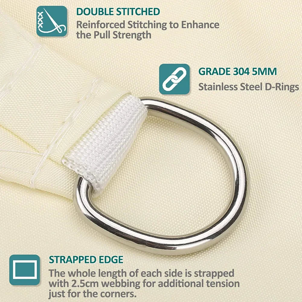 Durable ShadeGuard rectangular sun shade sail with UV protection, water-resistant fabric, grey color