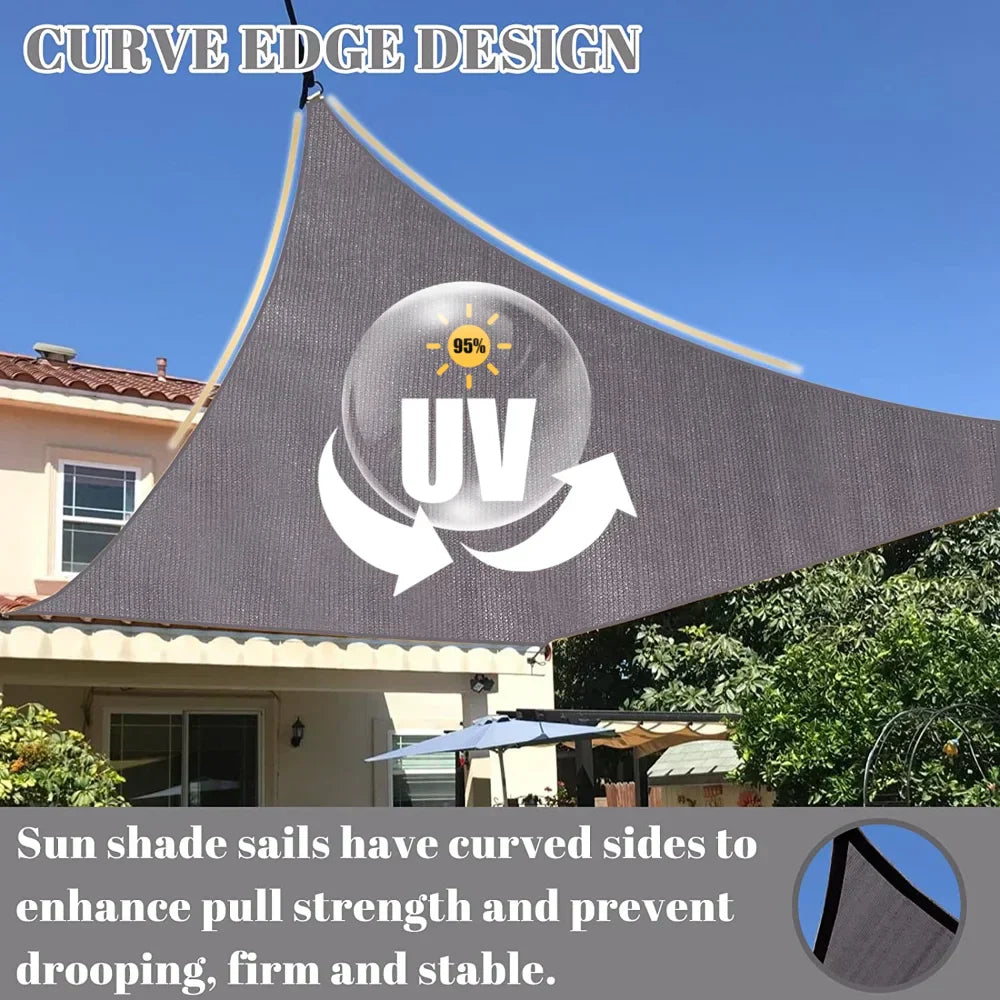 Outdoor living solution: ShadeGuard rectangular waterproof sun shade sail, UV block, with kit