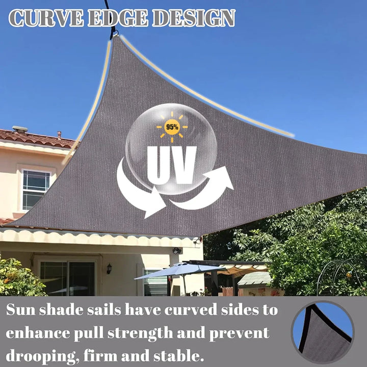 Outdoor living solution: ShadeGuard rectangular waterproof sun shade sail, UV block, with kit