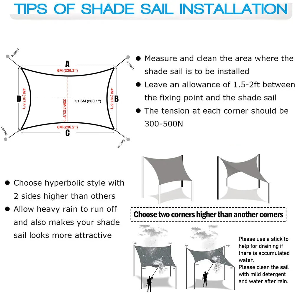 High-quality ShadeGuard rectangular sun shade sail, waterproof, UV protection, brown, easy install