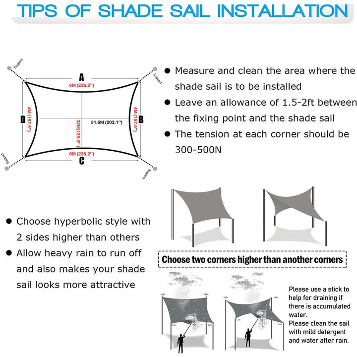 High-quality ShadeGuard rectangular sun shade sail, waterproof, UV protection, brown, easy install