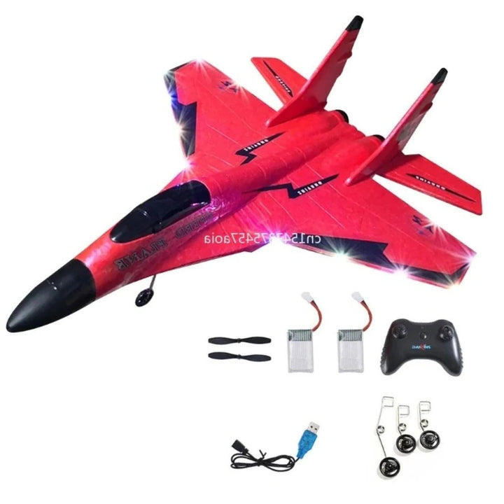 Durable RC toy plane with remote control, ideal for kids & adults, providing shatter-resistant outdoor flying enjoyment.