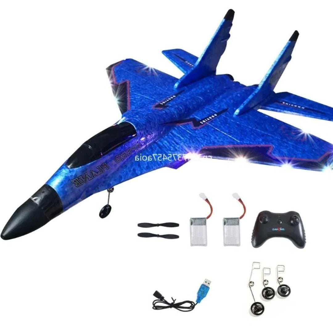 Lightweight shatter-resistant remote control airplane, a robust flying toy built for outdoor adventures & fun aerial stunts.