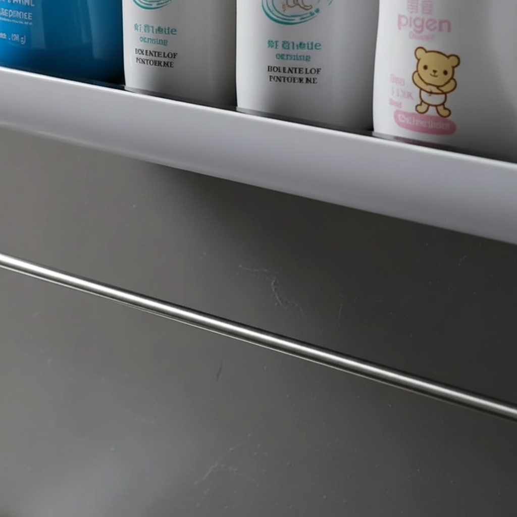 Bathroom wall storage solution showing ShowerGel, conditioner on ShelfEase shelf