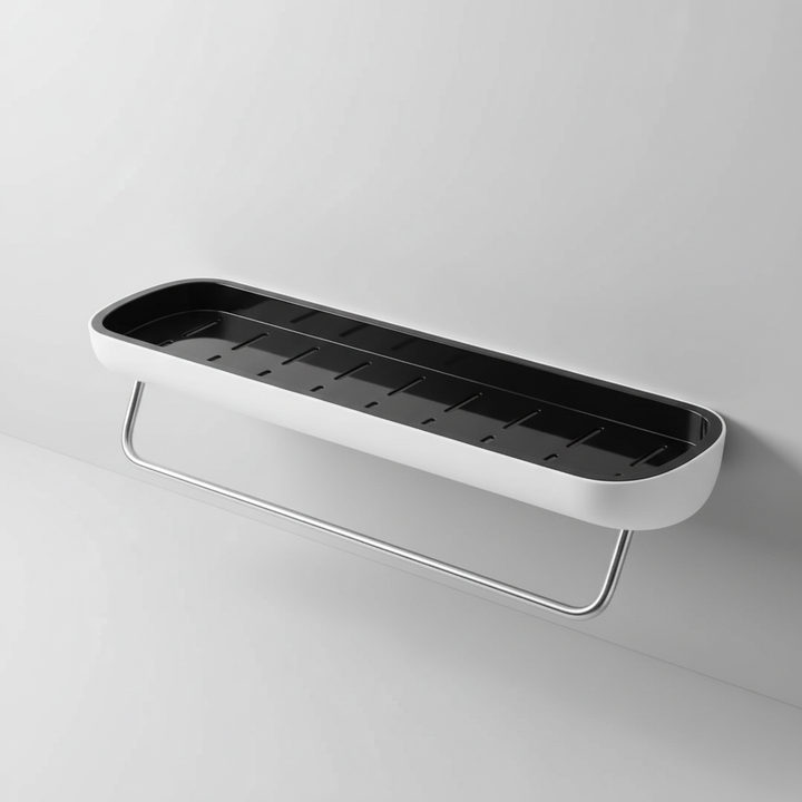 Modern bathroom wall shelf by ShelfEase, adhesive mount, ideal for toiletries