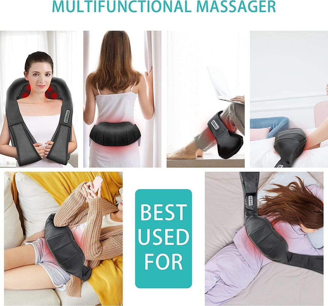 Relaxing Shiatsu massage cushion with heat, perfect for home use to soothe back, neck, and shoulder tension.