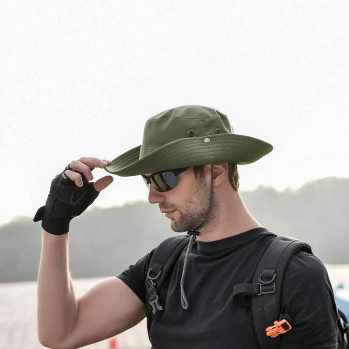 ShieldFlex Pro unisex bucket hat, water-resistant, UPF 50+ UV protection, outdoor gear
