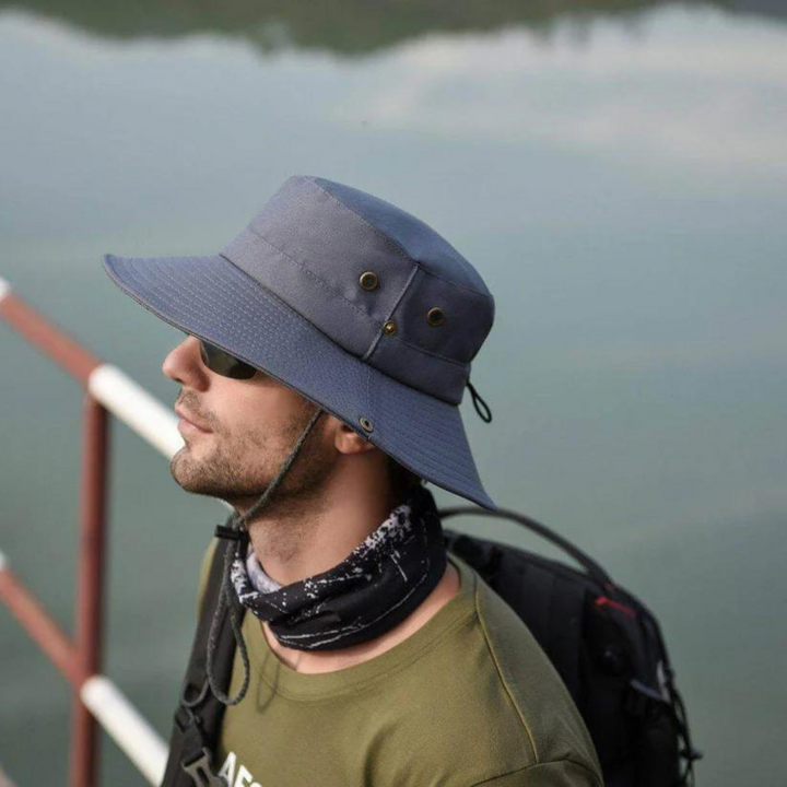 Detail of ShieldFlex Pro's adjustable drawstring, ensuring a secure fit for windy days