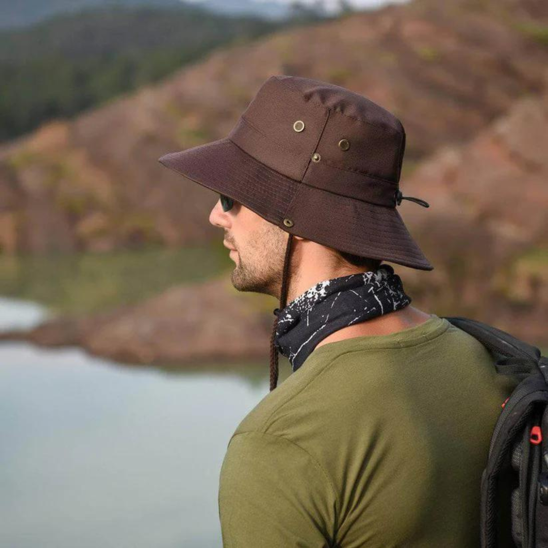 Multiple ShieldFlex Pro bucket hats stacked, highlighting various color options