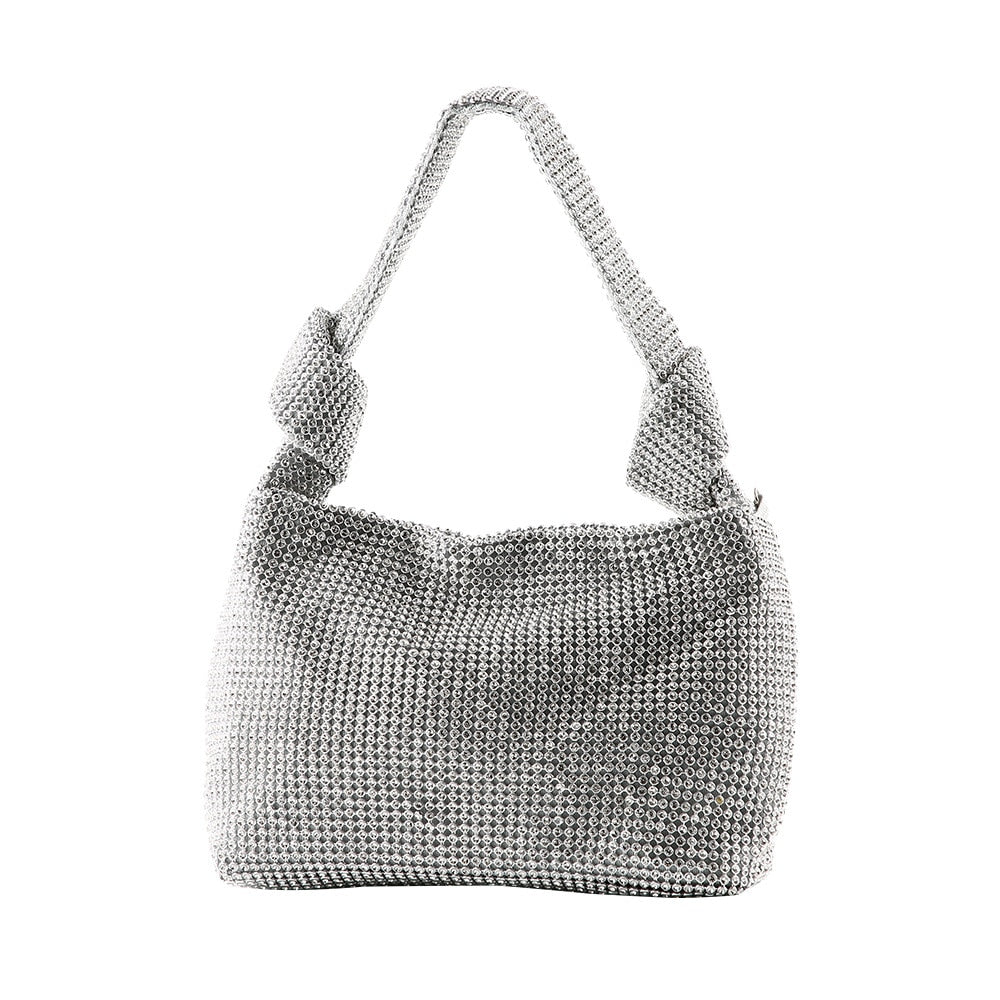 Shimmering rhinestone evening bag, a glamorous women's clutch perfect for parties.