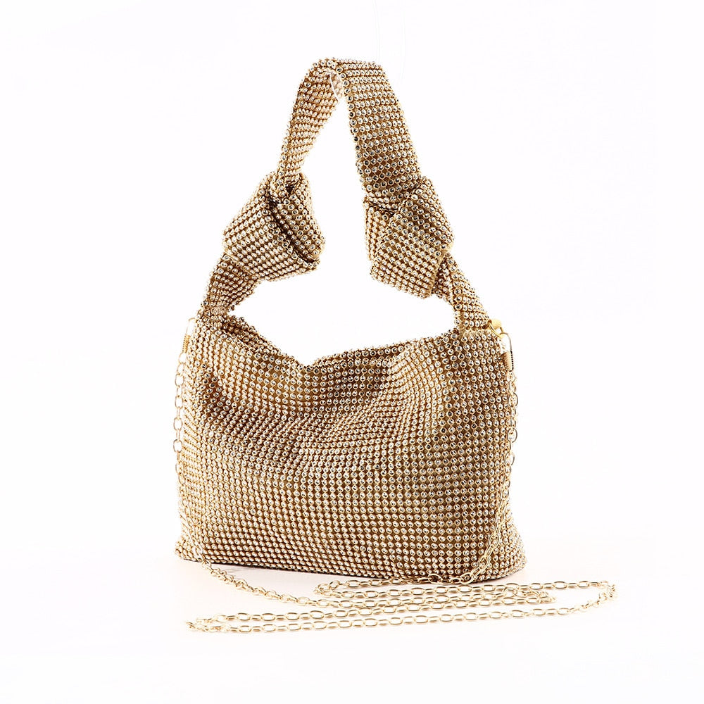 Dazzling rhinestone evening clutch, a stylish party accessory for women's glamorous events.