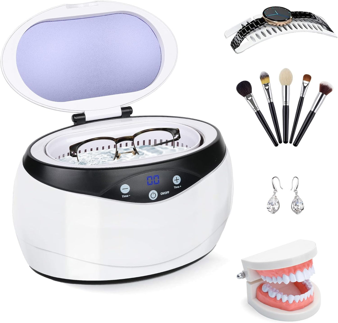 ShineMate 650ml Ultrasonic Jewelry Cleaner for watches, eyeglasses, and valuables
