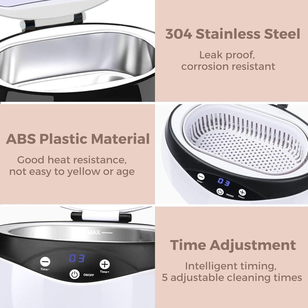 Compact home ultrasonic cleaner by ShineMate for personal care gadgets