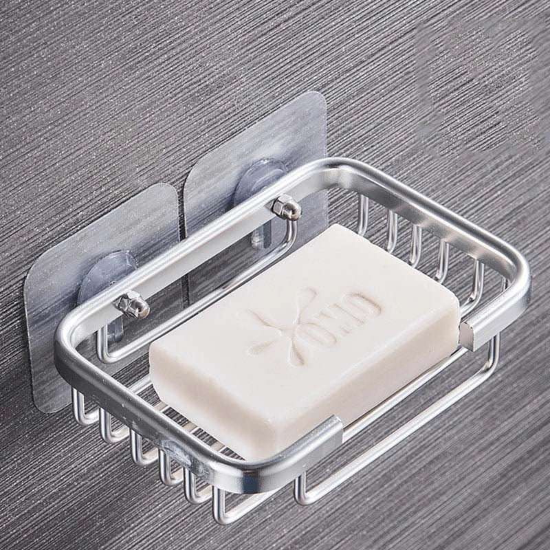 Stylish no-drill wall hooks in brushed stainless steel, a smart home decor and storage option.