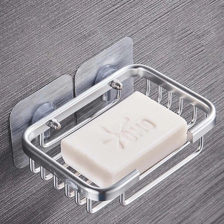 Stylish no-drill wall hooks in brushed stainless steel, a smart home decor and storage option.