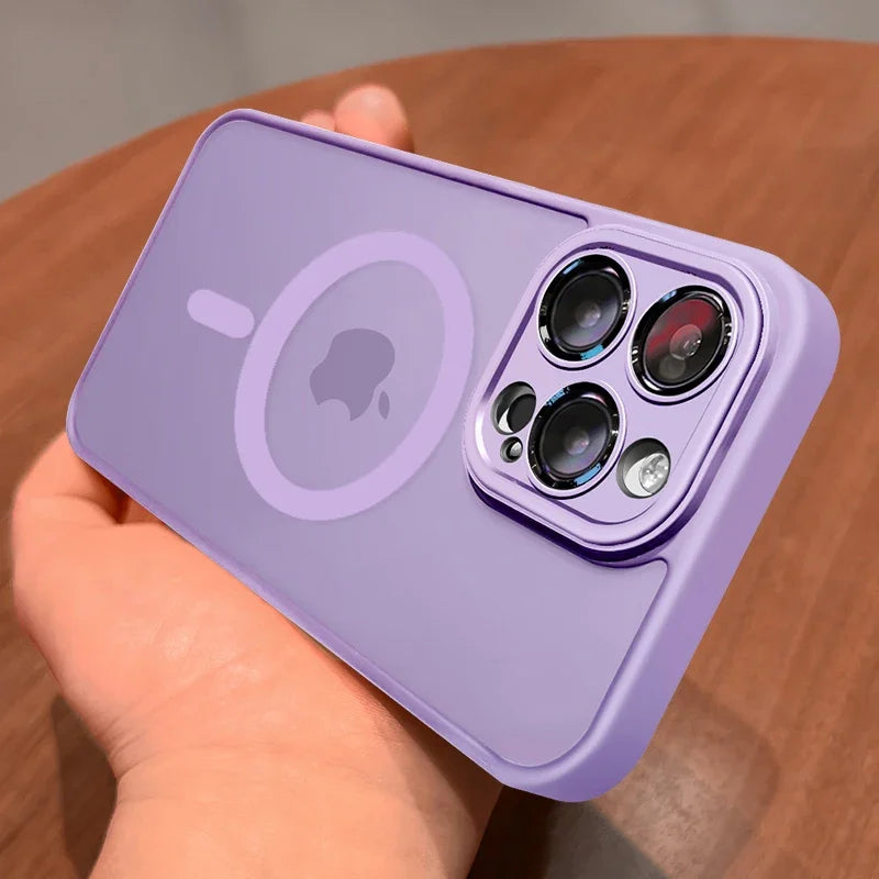 Ergonomic matte magnetic iPhone case, providing comfortable grip and advanced shock absorption.