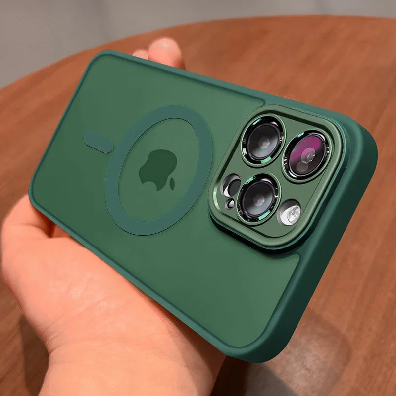 Magnetic matte phone case for iPhone, designed for quick MagSafe accessory attachment and drop defense.
