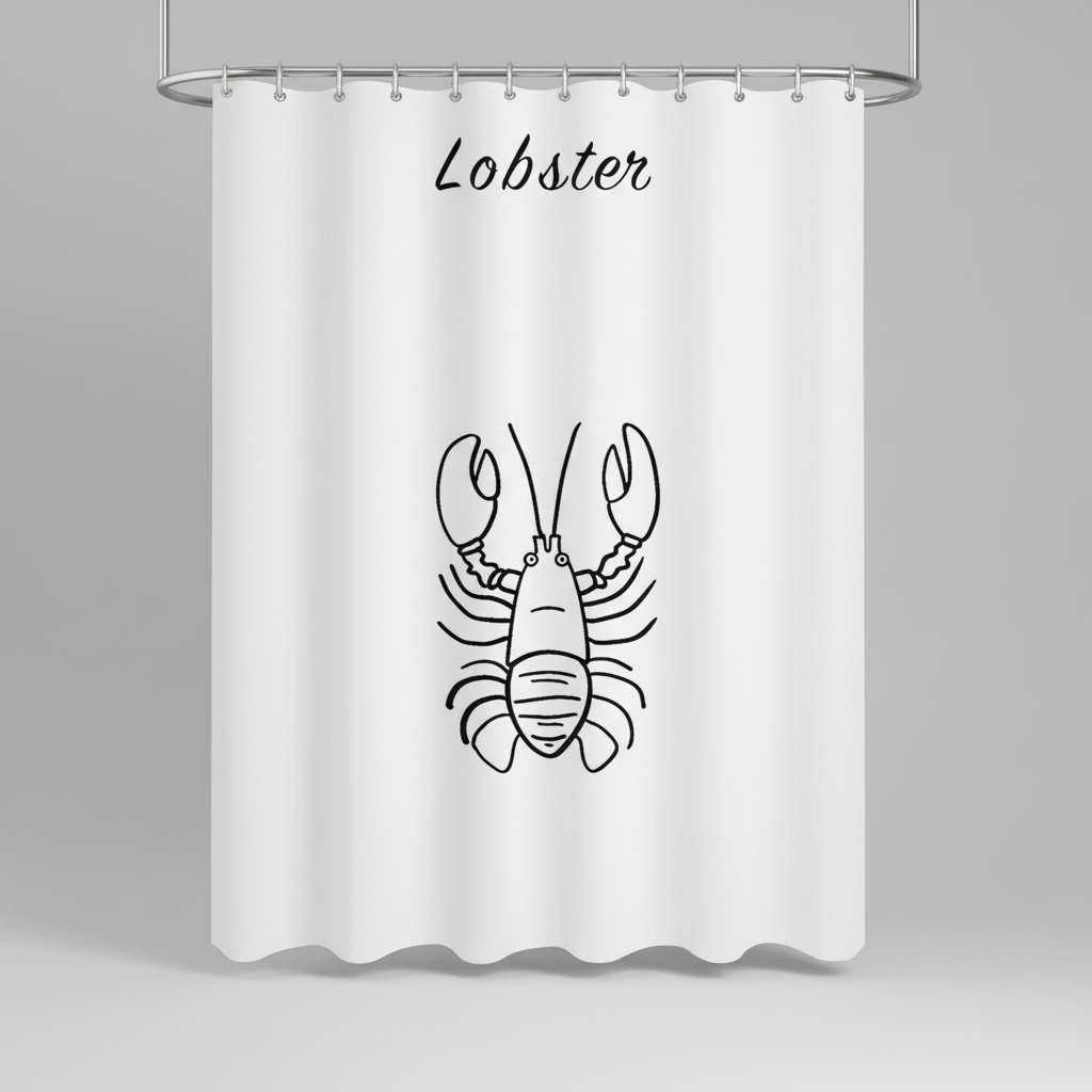Closeup of the ShoreClasp water-repellent polyester shower curtain fabric with a subtle maritime pattern.