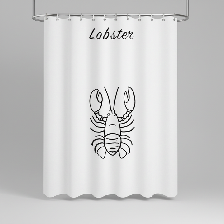 Closeup of the ShoreClasp water-repellent polyester shower curtain fabric with a subtle maritime pattern.
