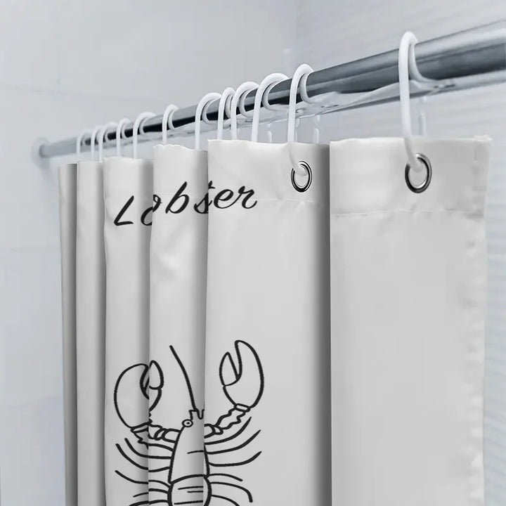 Stylish ShoreClasp maritime shower curtain, unisex design, perfect for contemporary bathroom decor.