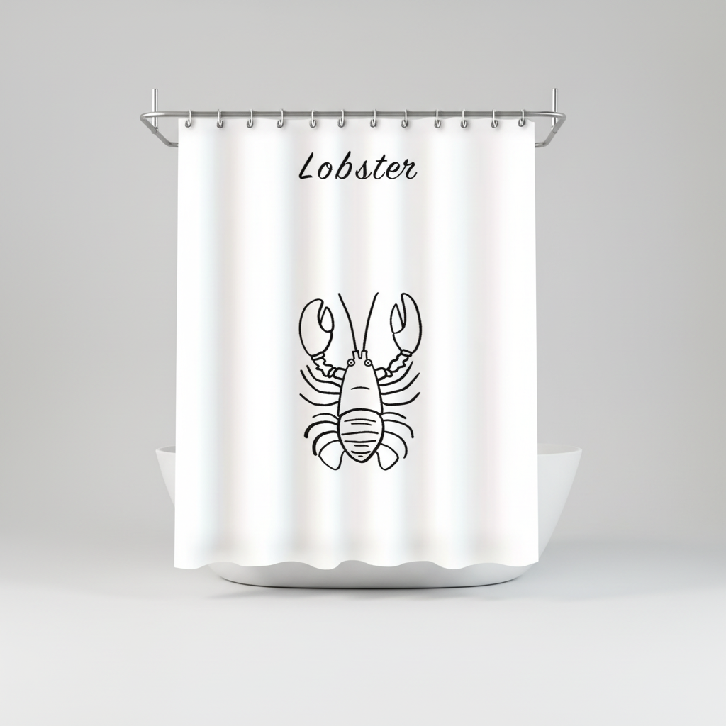 Detail of the durable ShoreClasp water-repellent shower curtain, highlighting its quality polyester material.