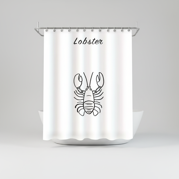 Detail of the durable ShoreClasp water-repellent shower curtain, highlighting its quality polyester material.