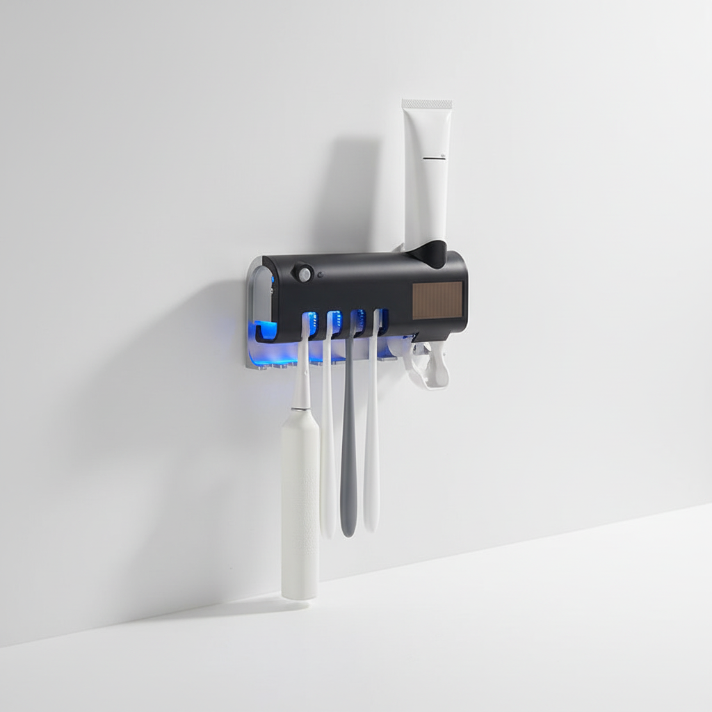PureSterra toothbrush sterilizer, UV sanitizer with silent operation for optimal dental health.