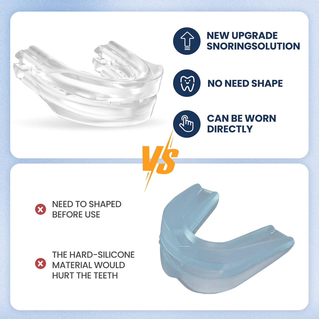 Reusable anti-snoring mouthpiece & sleep apnea mouth guard. Aids in comfort sleep and snore relief.