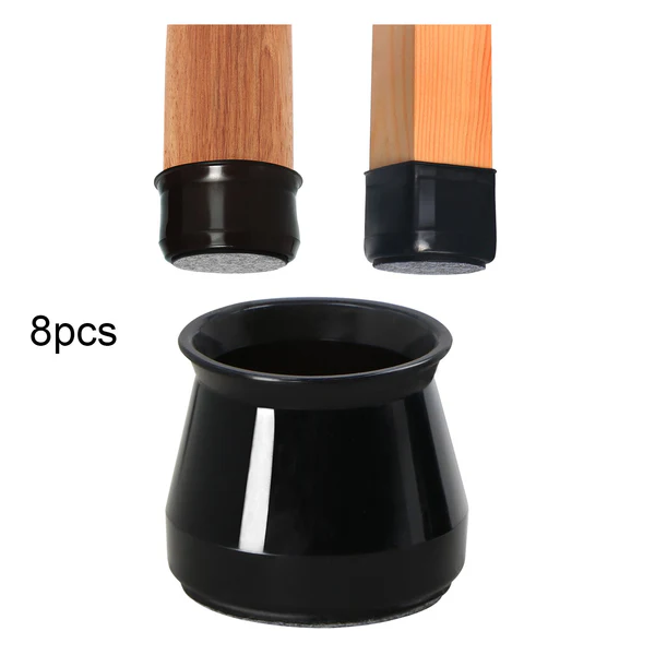 Stop scratches & noise with silent glide chair leg floor protectors for hardwood and tile.